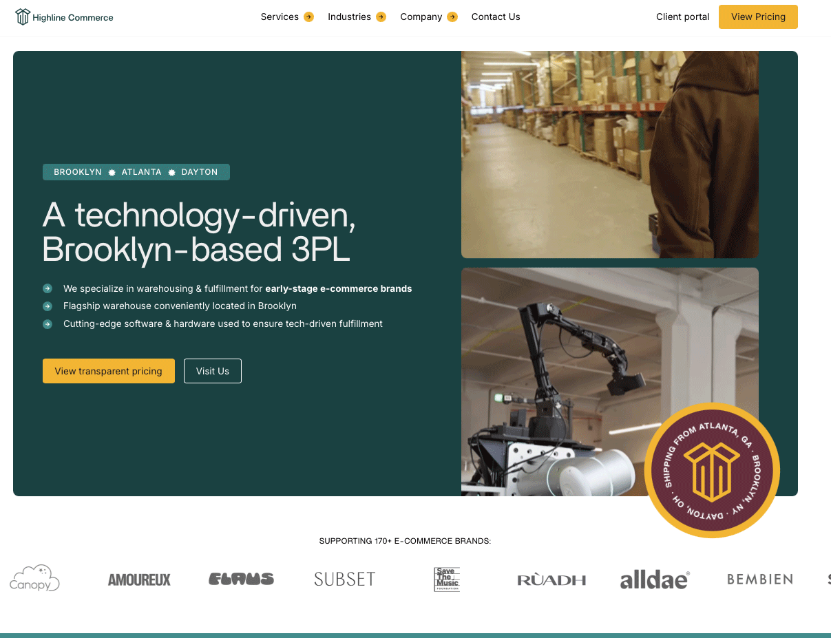 Highline Commerce website preview